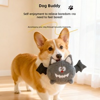 Jouet en peluche amusant pour chien en gros pour Halloween, avec formes de chauve-souris, de diable et d'araignée, et couineur, pour chiots