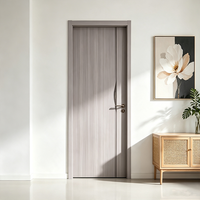 Puerta de Madera Estilo Vintage para Alquiler de Dormitorios, Puerta Interior Insonorizada de PVC Compuesto, Puerta de Madera Multicapa Estilo Chino para Hotel