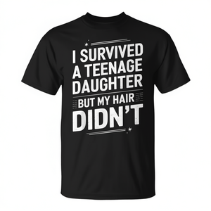Sobreviví a mi hija adolescente, pero mi cabello no lo hizo. Camiseta, ropa promocional. - Product Image 2