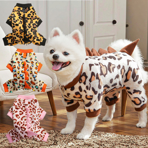 Neu eingetroffen: Modische Luxus-Hundekleidung für Herbst und Winter – Süße Leopardenmuster-Felljacke mit Reißverschluss und Heattech-Technologie - Product Image 1