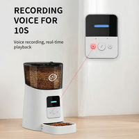 Distributeur automatique de nourriture pour animaux WiFi P005-6L, design moderne et robuste, contrôle par application, 15 repas par jour, enregistrement vocal, alarme de faible niveau de nourriture