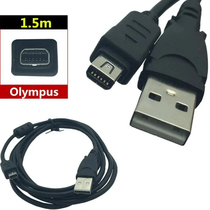 ใช้ได้กับกล้องดิจิตอล Olympus สายเคเบิลข้อมูล USB CB-USB5/CB-USB6 12P USB 12pin E330 E-410 E-510 E520 U790 U800 FE120 FE130