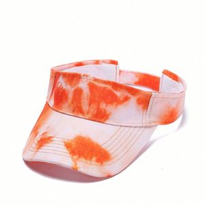 Sombrero de Sol con Visera Colorido con Estampado de Grafiti para Mujer, Estilo Tie-Dye, de Moda para Verano - Product Image 4