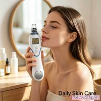 Nettoyeur de pores facial rechargeable à compression chaude et froide, anti-points noirs, avec 5 niveaux d'aspiration et écran LCD