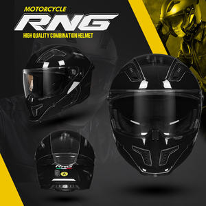 Casco Modular Combinado RNG, Color Negro Mate, Casco Integral para Motocicleta, Doble Visera, Homologado por DOT, Casco Abatible para Adultos, Hombre y Mujer - Product Image 6