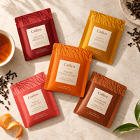Emballage de sachets de thé en feuille métallique haute barrière, résistant à l'humidité, avec fermeture à trois côtés pour l'emballage des sachets de thé