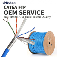 Câble Ethernet Shibei Cat6a FTP 23AWG 10 Gbit/s OFC 305 m (1000 pi) en vrac, certifié Fluke, OEM
