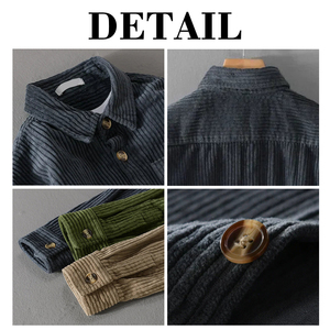 เสื้อเชิ้ตคอร์ดูรอยหนานุ่มทรงหลวมสไตล์วินเทจ แขนยาว มีกระเป๋าข้าง สำหรับผู้ชาย ยี่ห้อ KingSen เหมาะสำหรับใส่ลำลองหรือเป็นเสื้อแจ็คเก็ตฤดูหนาว - Product Image 6