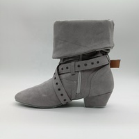 Chaussures de danse professionnelles pour femmes Evkoodance, grises, à talon bas, semelle en daim souple, pour la danse de salon, le ballet, la danse latine, la salsa, la pratique, les enseignantes