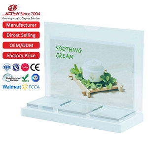 Acrílico personalizado fácil de montar con 3 bloques acrílicos transparentes Estante de exhibición de productos para el cuidado de la piel y soporte de exhibición de cosméticos - Product Image 1