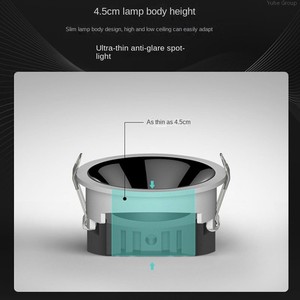 Ultra-thin LED Modern Indoor Downlight Adjustable Angle Embedded <b>Spotlight</b> Deep Anti-Glare Hole Lamp Masterless Home Office IP65 - Product Image 3