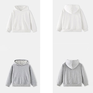 <span class=keywords><strong>Sweat</strong></span>-shirt à capuche pour enfants en coton et polyester, couleur unie, style automne, manches longues, vêtements pour enfants avec logo personnalisé - Product Image 2
