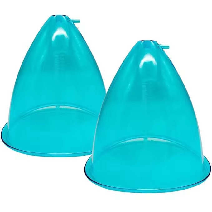 XXL 180ml Vasos de plástico transparente azul 21cm Tamaño Extra Grande para levantamiento de glúteos Masajeador de senos Máquina de terapia de vacío