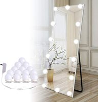 Lampu cermin LED 3 warna 5V untuk Kit lampu Dandan Hollywood dengan 2 6 10 14 bohlam untuk pencahayaan rias kamar mandi