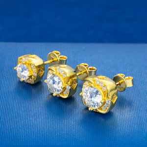 Модные мужские праздничные подарочные украшения 925 стерлингового серебра VVS Moissanite мелкая ветряная мельница серьги-гвоздики для вечеринки - Product Image 3