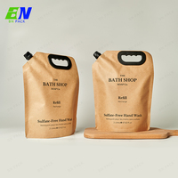 Custom Printed Sustainable Refill Foil Stand up Waterproof Liquid Kraft Paper Bags Spout Pouch