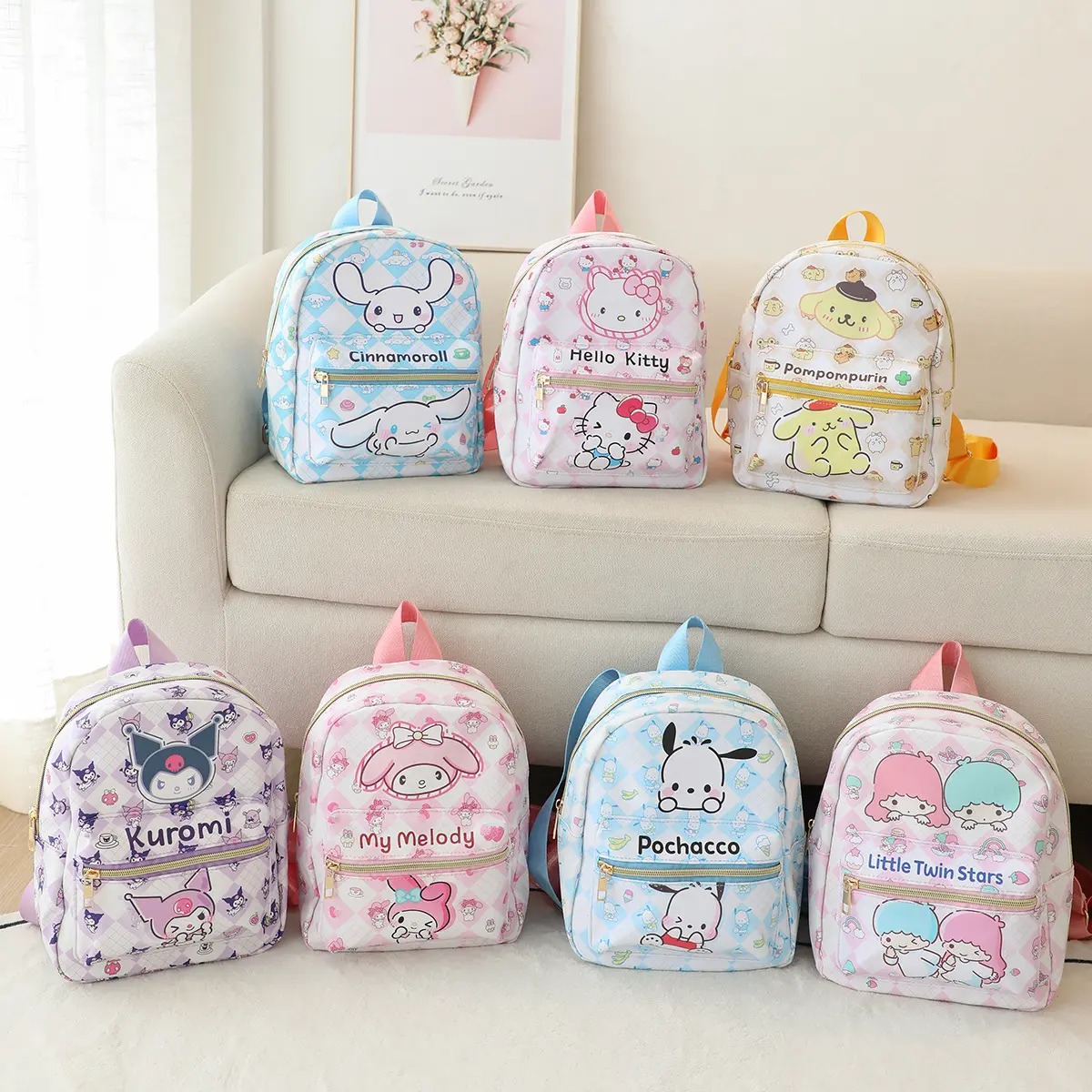 High Quantity Kuromi Mini Small Backpack Cute Melody Cartoon Kindergarten Schoolbag Cinamoroll Sanrio Bag Children'S Backpack