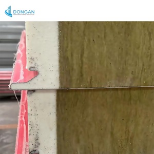 Preservación del calor ignífugo Aislamiento acústico Panel sándwich de lana de roca Hoja de pared y <span class=keywords><strong>techo</strong></span> Tablero de lana de roca Paneles de sala limpia - Product Image 5