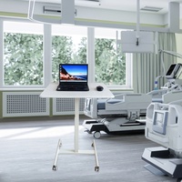 Support d'ordinateur portable mobile réglable en hauteur avec roulettes, idéal pour hôpital, maison, bureau, école - Meilleur prix