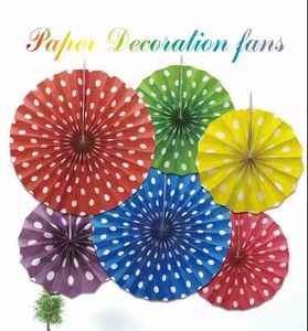 Ensemble de décorations en <span class=keywords><strong>papier</strong></span> multicolores, éventails en <span class=keywords><strong>papier</strong></span> suspendus, rosettes en <span class=keywords><strong>papier</strong></span> pour la décoration murale de fête - Product Image 3