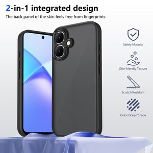 Coque pour Infinix Smart 10 HOT60 Tecno Spark40 GT30PRO, ultra-fine, cadre souple en TPU, dos transparent <span class=keywords><strong>noir</strong></span> <span class=keywords><strong>mat</strong></span> en PC, protection contre les chocs - Product Image 3