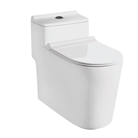 WC à siphon en S Twyford Sanitary Ware, monobloc, double chasse, allongé, moderne, en céramique, pour hôtel, cuvette de toilette