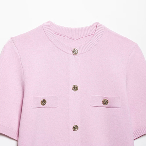 TAOP&ZA Nouveauté Printemps 2025 – Cardigan en maille décontracté à manches courtes pour femme, style simple et polyvalent 1822023 1822022 - Product Image 3