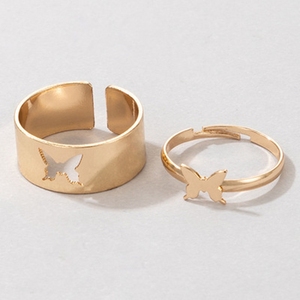 Trendy Gold Schmetterlings ringe für Frauen Männer Liebhaber Paar Ringe <span class=keywords><strong>Set</strong></span> Freundschaft Verlobung Hochzeit Offene Ringe 2024 Schmuck - Product Image 4