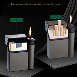 20Pcs Sang Trọng Xách Tay Kim Loại Tự Động Thuốc Lá Trường Hợp Với Nhẹ Hơn Thiết Kế Vuông Cho Thuốc Lá Lưu Trữ Mà Không Có Một Nhẹ Hơn - Product Image 2