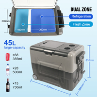 Réfrigérateur à compresseur 12V/24V avec poignée, pour légumes, fruits de mer, pêche, camping, plage, mini congélateur
