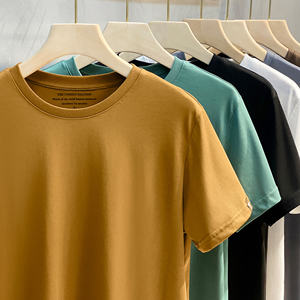 T-shirt personnalisé pour <span class=keywords><strong>homme</strong></span> à manches courtes en coton Pima mercerisé Supima 250-300 g/m² en maille interlock – Couleur unie Printemps/Été - Product Image 4