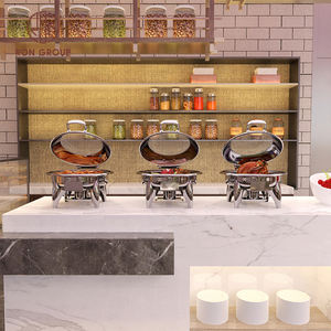 Calentador de Alimentos Comercial Ecológico de Acero Inoxidable con Tapa de Vidrio Enrollado para Hoteles, Restaurantes y Buffets - Product Image 4