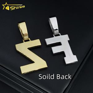 Vente en gros de boucles diamant Moissanite <span class=keywords><strong>A</strong></span>-Z initiale pendentif en argent sterling 925 bijoux glacés pendentif lettre Hip Hop pour hommes - Product Image 4