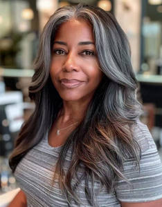 Peluca con malla frontal recta corta de cabello humano Bob con reflejos grises, pelucas de cabello humano de colores mezclados con sal y pimienta para <span class=keywords><strong>mujer</strong></span> - Product Image 4