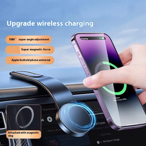 Pemegang ponsel rotasi 360, Universal stabil braket dudukan lipat pengisi daya nirkabel mobil magnet kuat - Product Image 5