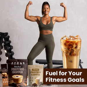 Proteína de suero de leche de marca privada que apoya el crecimiento muscular magro, sabor a mocha, café con alto contenido proteico - Product Image 6