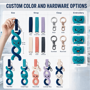 Porte-clés en peluche personnalisé OEM ODM, mascotte scientifique ADN double hélice, pour événements de recherche, promotion et cadeaux - Product Image 5