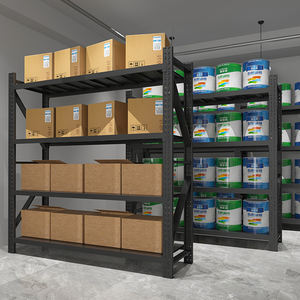 رفوف معدنية خفيفة ومتوسطة وثقيلة بدون براغي، <span class=keywords><strong>4</strong></span> طبقات، تحمل 200 كجم و300 كجم و500 كجم، مقاومة للتآكل، رفوف تخزين صناعية - Product Image 5