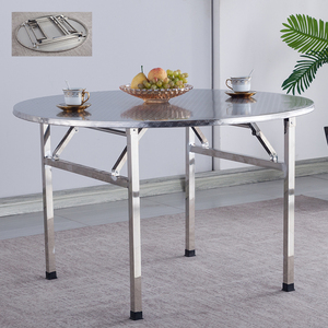 Piccolo <span class=keywords><strong>tavolo</strong></span> pieghevole in acciaio inox integrato <span class=keywords><strong>tavolo</strong></span> da pranzo quadrato per uso domestico ed esterno Set da pranzo - Product Image 4