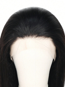 Parrucca Brasiliana Liscia con Frontale in Pizzo Completo per Donne, HD Trasparente, Capelli Umani Veri, Lunga, Nero Naturale, Design Full Lace - Product Image 5
