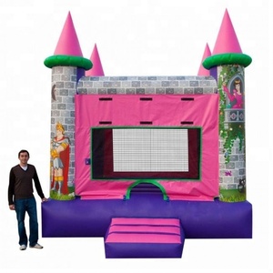 Château gonflable <span class=keywords><strong>princesse</strong></span> rose en PVC, état neuf, aire de jeux extérieure, château de saut, thème pour filles, marque IFUN, modèle [modèle]. - Product Image 4