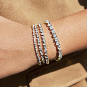 Novedad 2026: Cadena de tenis de acero inoxidable chapada en oro PVD de 18k, resistente al agua, con circonitas cúbicas de 2mm, 3mm, 4mm, 5mm y cadena extensora. - Product Image 2