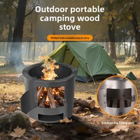 Poêle à bois multifonctionnel portable pour l'extérieur, barbecue pour usage domestique, pique-niques, camping, design mobile