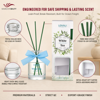 Diffuseur de parfum LOVALI HOME 100ML au thé vert et au thé blanc, parfum floral pour la maison, le bureau, décoration, cadeau