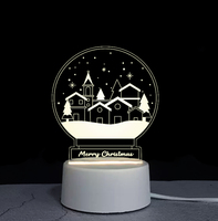 Chaude 3D Stéréo Acrylique Led Table Lampe De Bureau Lune Dinosaure Illusion Creative Dessin Animé Mini Décoration Chaude Personnalisé Veilleuses