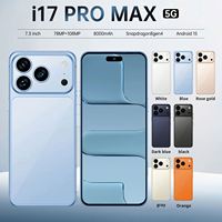 Smartphone I17 Pro Max 7.3 inci, Kamera 108MP, Baterai 8000mAh, Android 15, Octa Core, LTE, HD 90Hz, Mendukung Bahasa Prancis, 16GB+1TB
