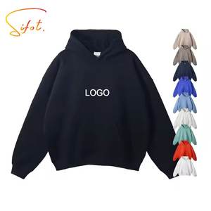 Sifot Vente en gros 800 gsm Sweat à capuche en coton uni surdimensionné pour hommes de haute qualité Broderie imprimée bouffante avec logo personnalisé - Product Image 1