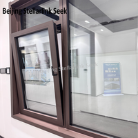 Fenêtre à battant en aluminium à rupture de pont thermique, triple vitrage Low-E, résistante aux typhons, pour maison passive en zone climatique extrême