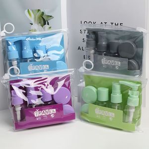 Juego de 5 Botellas Dispensadoras de Viaje, Portátiles, Suaves al Tacto, en Varios Colores, para Crema, Loción, Limpiador, Champú, Organizador de Maquillaje - Product Image 1