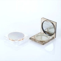 Étui compact carré vide personnalisé pour coussin de teint, en matériau premium, avec miroir intégré, pour crème BB/CC, couleur nude